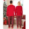 image:imageSWOMOG Couples Pajama Sets Women amp Men Long Sleeve Sleepwear Top Plaid Pants Loungewear Set with PocketsRed Green Grid