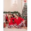 image:imageSWOMOG Couples Pajama Sets Women amp Men Long Sleeve Sleepwear Top Plaid Pants Loungewear Set with PocketsRed White Plaid