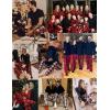 image:imageSWOMOG Couples Pajama Sets Women amp Men Long Sleeve Sleepwear Top Plaid Pants Loungewear Set with PocketsZ  Deep Green  Solid Top