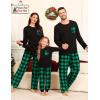 image:imageSWOMOG Family Christmas Matching Pajamas Set WomenMen Modal Pajama 2 PCS Long Sleeve Sleepwear Sets with PocketsGreen Black Plaid