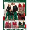 image:imageSWOMOG Family Christmas Matching Pajamas Set WomenMen Modal Pajama 2 PCS Long Sleeve Sleepwear Sets with PocketsGreen Black Plaid