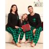 image:imageSWOMOG Family Christmas Matching Pajamas Set WomenMen Modal Pajama 2 PCS Long Sleeve Sleepwear Sets with PocketsGreen Black Plaid