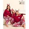 image:imageSWOMOG Family Christmas Matching Pajamas Set WomenMen Modal Pajama 2 PCS Long Sleeve Sleepwear Sets with PocketsRed Bear