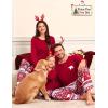 image:imageSWOMOG Family Christmas Matching Pajamas Set WomenMen Modal Pajama 2 PCS Long Sleeve Sleepwear Sets with PocketsRed Bear