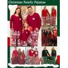 image:imageSWOMOG Family Christmas Matching Pajamas Set WomenMen Modal Pajama 2 PCS Long Sleeve Sleepwear Sets with PocketsRed Bear