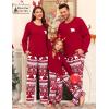 image:imageSWOMOG Family Christmas Matching Pajamas Set WomenMen Modal Pajama 2 PCS Long Sleeve Sleepwear Sets with PocketsRed Bear
