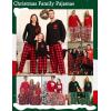 image:imageSWOMOG Family Christmas Matching Pajamas Set WomenMen Modal Pajama 2 PCS Long Sleeve Sleepwear Sets with PocketsRed Black Plaid