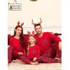 image:imageSWOMOG Family Christmas Matching Pajamas Set WomenMen Modal Pajama 2 PCS Long Sleeve Sleepwear Sets with PocketsRed Plaid