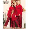 image:imageSWOMOG Family Christmas Matching Pajamas Set WomenMen Modal Pajama 2 PCS Long Sleeve Sleepwear Sets with PocketsRed Plaid