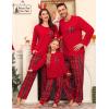 image:imageSWOMOG Family Christmas Matching Pajamas Set WomenMen Modal Pajama 2 PCS Long Sleeve Sleepwear Sets with PocketsRed Plaid