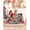 image:imageSWOMOG Family Christmas Matching Pajamas Set WomenMen Modal Pajama 2 PCS Long Sleeve Sleepwear Sets with PocketsZbrown Elk