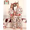 image:imageSWOMOG Family Christmas Matching Pajamas Set WomenMen Modal Pajama 2 PCS Long Sleeve Sleepwear Sets with PocketsZred Elk