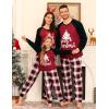 image:imageSWOMOG Family Christmas Matching Pajamas Sets Long Sleeve Pjs Holiday Sleepwear Women Men Soft Loungewear SetGray Black Plaid