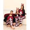image:imageSWOMOG Family Christmas Matching Pajamas Sets Long Sleeve Pjs Holiday Sleepwear Women Men Soft Loungewear SetGray Black Plaid