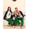image:imageSWOMOG Family Christmas Matching Pajamas Sets Long Sleeve Pjs Holiday Sleepwear Women Men Soft Loungewear SetGreen Black Plaid