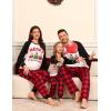 image:imageSWOMOG Family Christmas Matching Pajamas Sets Long Sleeve Pjs Holiday Sleepwear Women Men Soft Loungewear SetRed Black Plaid