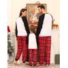 image:imageSWOMOG Family Christmas Matching Pajamas Sets Long Sleeve Pjs Holiday Sleepwear Women Men Soft Loungewear SetRed Green Plaid