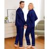 image:imageSWOMOG Family Christmas Pajamas Matching Sets Silk Family Pajamas Long Sleeve Button Down Pj SetDeep Navy Blue