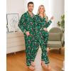 image:imageSWOMOG Family Christmas Pajamas Matching Sets Silk Family Pajamas Long Sleeve Button Down Pj SetGreen Candy Crutch