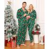 image:imageSWOMOG Family Christmas Pajamas Matching Sets Silk Family Pajamas Long Sleeve Button Down Pj SetGreen Candy Crutch