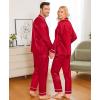 image:imageSWOMOG Family Christmas Pajamas Matching Sets Silk Family Pajamas Long Sleeve Button Down Pj SetRed