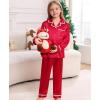 image:imageSWOMOG Family Christmas Pajamas Matching Sets Silk Family Pajamas Long Sleeve Button Down Pj SetRed