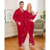 image:imageSWOMOG Family Christmas Pajamas Matching Sets Silk Family Pajamas Long Sleeve Button Down Pj SetRed