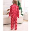 image:imageSWOMOG Family Christmas Pajamas Matching Sets Silk Family Pajamas Long Sleeve Button Down Pj SetRed Candy Crutch