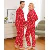 image:imageSWOMOG Family Christmas Pajamas Matching Sets Silk Family Pajamas Long Sleeve Button Down Pj SetRed Candy Crutch