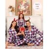 image:imageSWOMOG Family Christmas Pajamas Set Party Holiday Sleepwear Long Sleeve ButtonDown Loungewear SetNavy With Red Grid