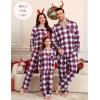 image:imageSWOMOG Family Christmas Pajamas Set Party Holiday Sleepwear Long Sleeve ButtonDown Loungewear SetNavy With Red Grid
