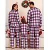 image:imageSWOMOG Family Christmas Pajamas Set Party Holiday Sleepwear Long Sleeve ButtonDown Loungewear SetNavy With Red Grid