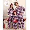 image:imageSWOMOG Family Christmas Pajamas Set Party Holiday Sleepwear Long Sleeve ButtonDown Loungewear SetNavy With Red Grid