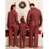 image:imageSWOMOG Family Christmas Pajamas Set Party Holiday Sleepwear Long Sleeve ButtonDown Loungewear SetRed Green Grid