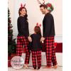 image:imageSWOMOG Family Christmas Pajamas Set Party Holiday Sleepwear Long Sleeve ButtonDown Loungewear SetRed Santa Clauspullover