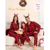 image:imageSWOMOG Family Christmas Pajamas Set Party Holiday Sleepwear Long Sleeve ButtonDown Loungewear SetRed With Black Grid