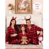 image:imageSWOMOG Family Christmas Pajamas Set Party Holiday Sleepwear Long Sleeve ButtonDown Loungewear SetRed With Black Grid