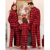 image:imageSWOMOG Family Christmas Pajamas Set Party Holiday Sleepwear Long Sleeve ButtonDown Loungewear SetRed With Black Grid