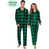 image:imageSWOMOG Family Christmas Pajamas Set Women amp Men Long Sleeve Pj Set Party Sleepwear ButtonDown Loungewear SetBig Green With Black Grid