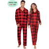 image:imageSWOMOG Family Christmas Pajamas Set Women amp Men Long Sleeve Pj Set Party Sleepwear ButtonDown Loungewear SetBig Red With Black Grid
