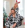 image:imageSWOMOG Family Christmas Pajamas Set Women amp Men Long Sleeve Pj Set Party Sleepwear ButtonDown Loungewear SetBlack White Grid