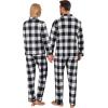 image:imageSWOMOG Family Christmas Pajamas Set Women amp Men Long Sleeve Pj Set Party Sleepwear ButtonDown Loungewear SetBlack White Grid
