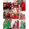 image:imageSWOMOG Family Christmas Pajamas Set Women amp Men Long Sleeve Pj Set Party Sleepwear ButtonDown Loungewear SetBlue With Polar Bear