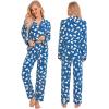 image:imageSWOMOG Family Christmas Pajamas Set Women amp Men Long Sleeve Pj Set Party Sleepwear ButtonDown Loungewear SetBlue With Polar Bear