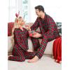 image:imageSWOMOG Family Christmas Pajamas Set Women amp Men Long Sleeve Pj Set Party Sleepwear ButtonDown Loungewear SetGreen Grid