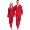 image:imageSWOMOG Family Christmas Pajamas Set Women amp Men Long Sleeve Pj Set Party Sleepwear ButtonDown Loungewear SetRed