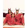 image:imageSWOMOG Family Christmas Pajamas Set Women amp Men Long Sleeve Pj Set Party Sleepwear ButtonDown Loungewear SetRed Christmas Deer