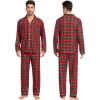 image:imageSWOMOG Family Christmas Pajamas Set Women amp Men Long Sleeve Pj Set Party Sleepwear ButtonDown Loungewear SetRed Green Grid