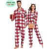 image:imageSWOMOG Family Christmas Pajamas Set Women amp Men Long Sleeve Pj Set Party Sleepwear ButtonDown Loungewear SetRed White Grid