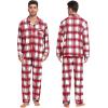 image:imageSWOMOG Family Christmas Pajamas Set Women amp Men Long Sleeve Pj Set Party Sleepwear ButtonDown Loungewear SetRed White Grid